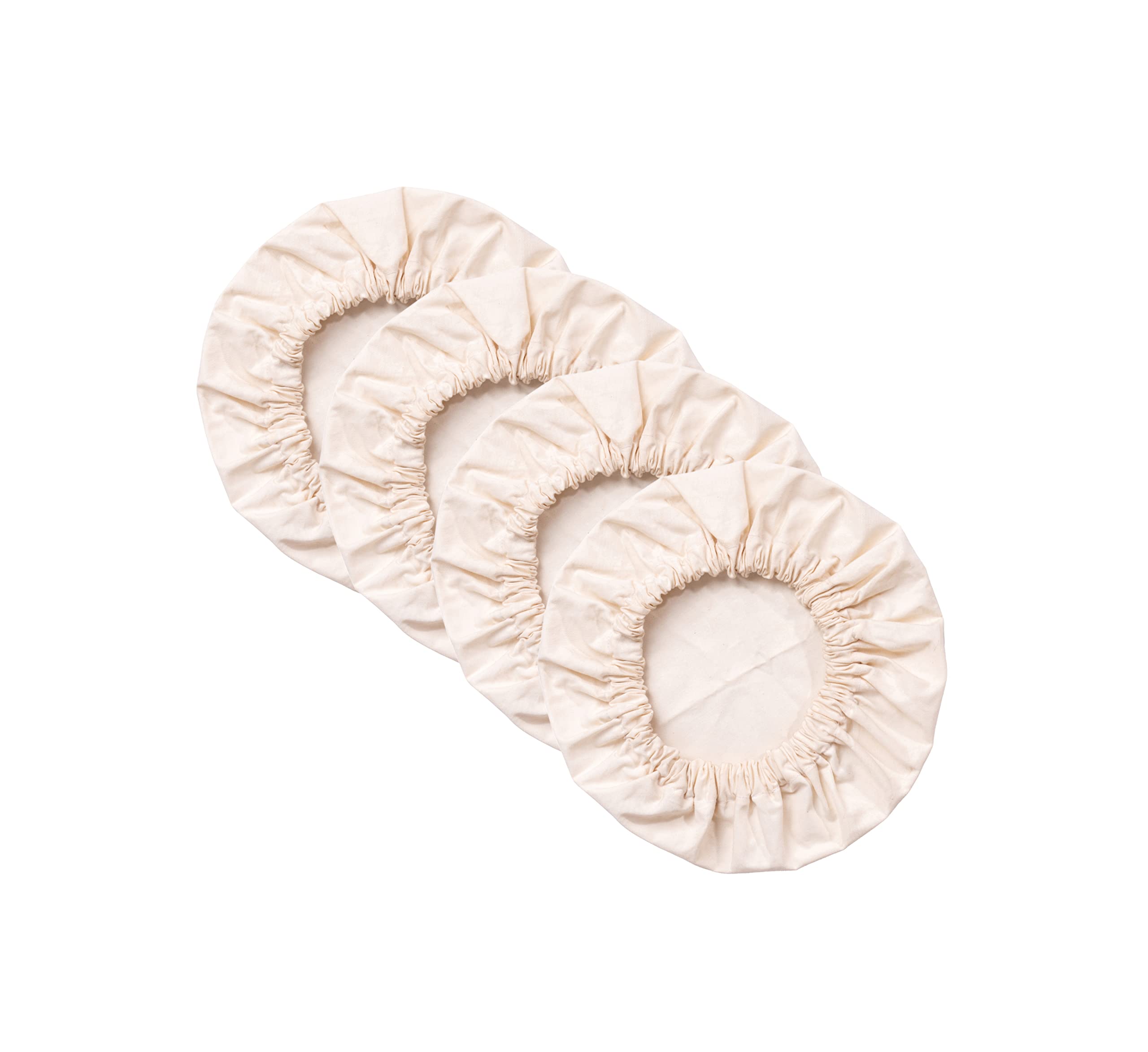 4- Pack Organic Food Bowl Covers Reusable ~ Large 100% Cotton Stretchy Food preservation, Bread Proofing Lids — image 1