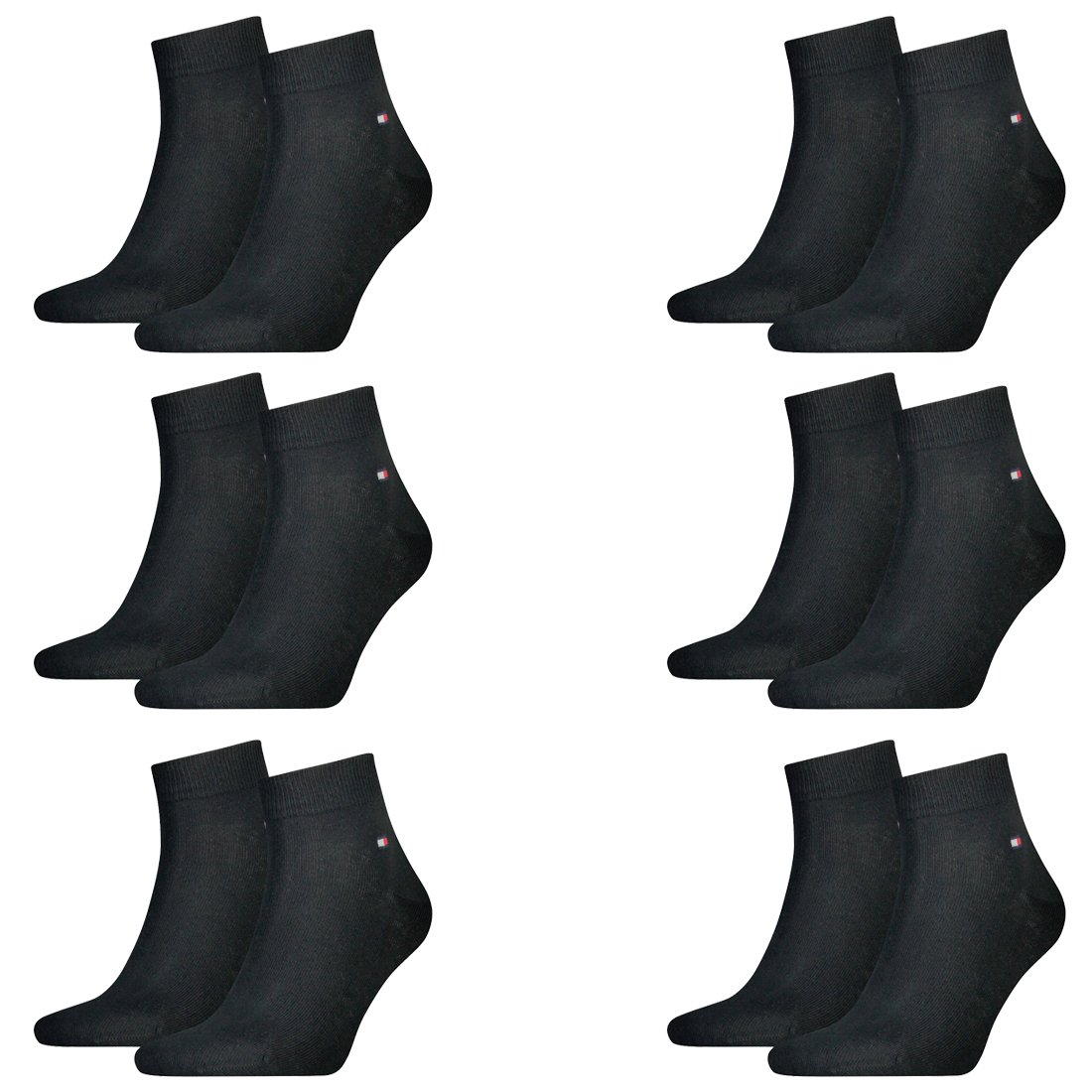 Tommy Hilfiger Herren Quarter Socken 12er Pack Black 200 in Größe 43/46