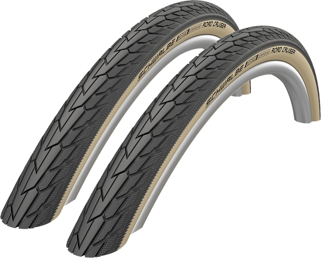 2 x Schwalbe RoadCruiser K-Guard HS 484 Fahrradreifen schwarz/gumwall 32-630 (27 x1 1/4") inkl. Reifenheber