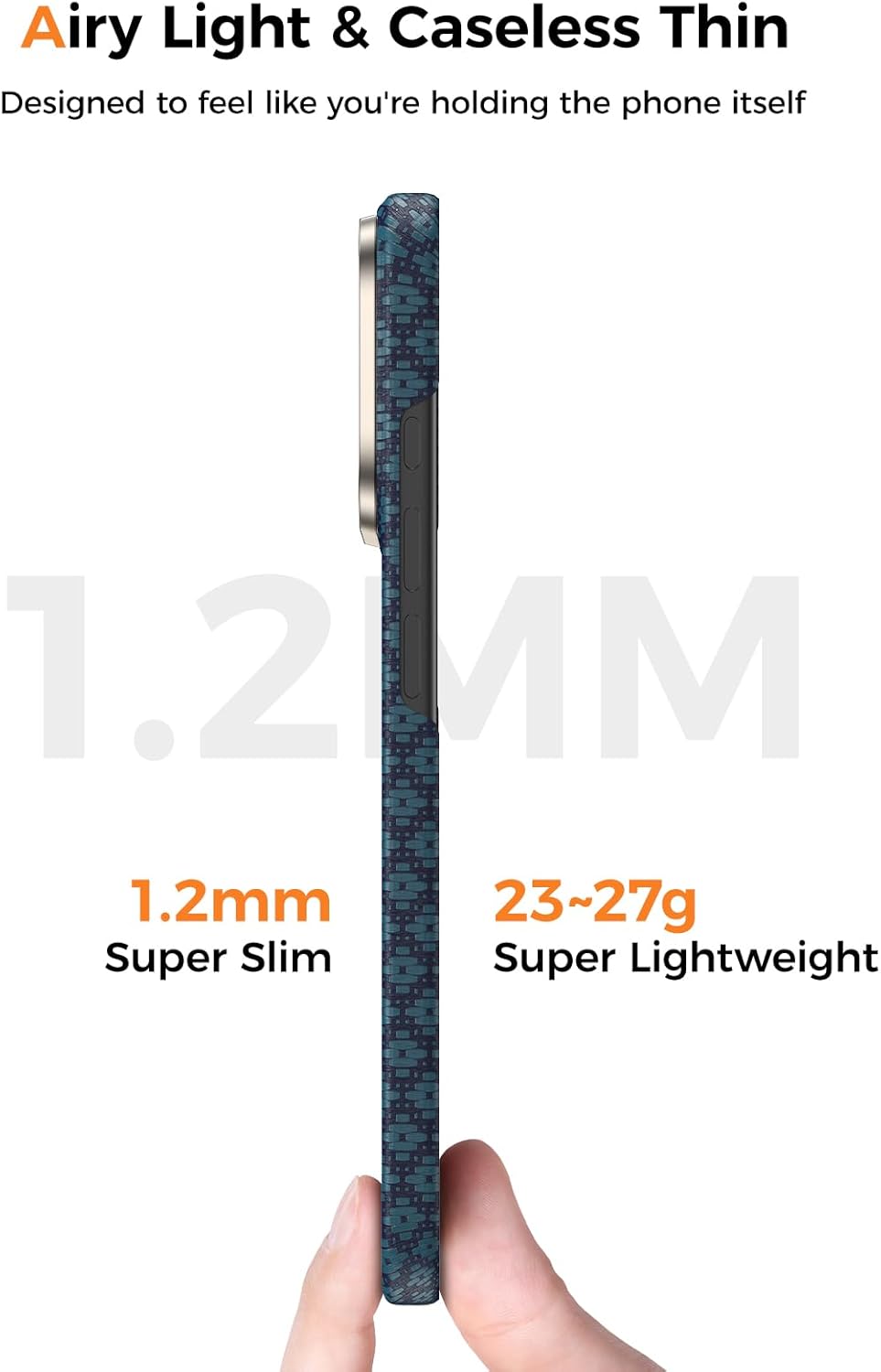 BENKS for iPhone 17 Pro Max Case, Compatible with Magsafe, ArmorGrid ArmorAir Ultra Slim & Lightweight Minimalist Case Built with Dupont Kevlar, Azure Blue