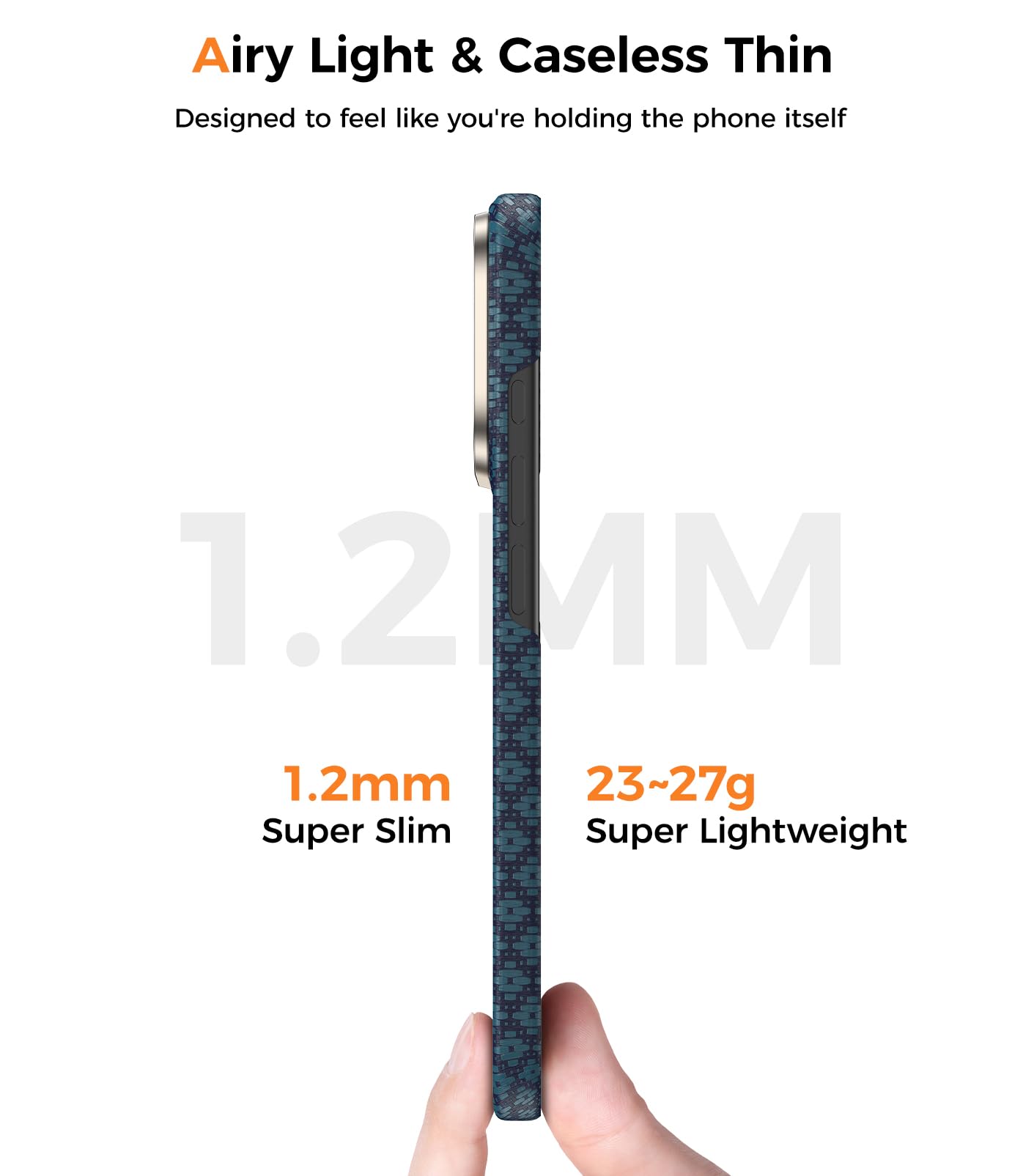 BENKS Ultra cienkie etui do iPhone 17 Pro, wykonane z włókien aramidowych Dupont Kevlar, etui na telefon komórkowy iPhone 17 Pro, odporne na uderzenia, odporne na zarysowania, smukłe etui na telefon