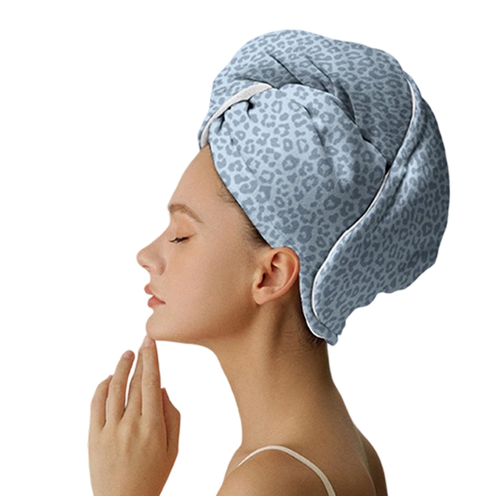 yanzunlrn Fashionable Animal Print Dry Hair Bonnet Hair Towel Wrap 32 Count Yarn Weaving Technology for Thick Curly Washable Towel