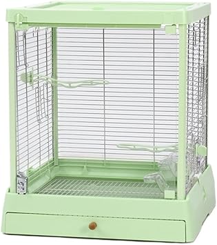Budgie Cage for Canary Bird, Metal Bird Cage Tempered Glass Bird Flight Cages With Bottom Tray Parrot Cage For Parakeet, Lovebirds Aviary CockatielGr n