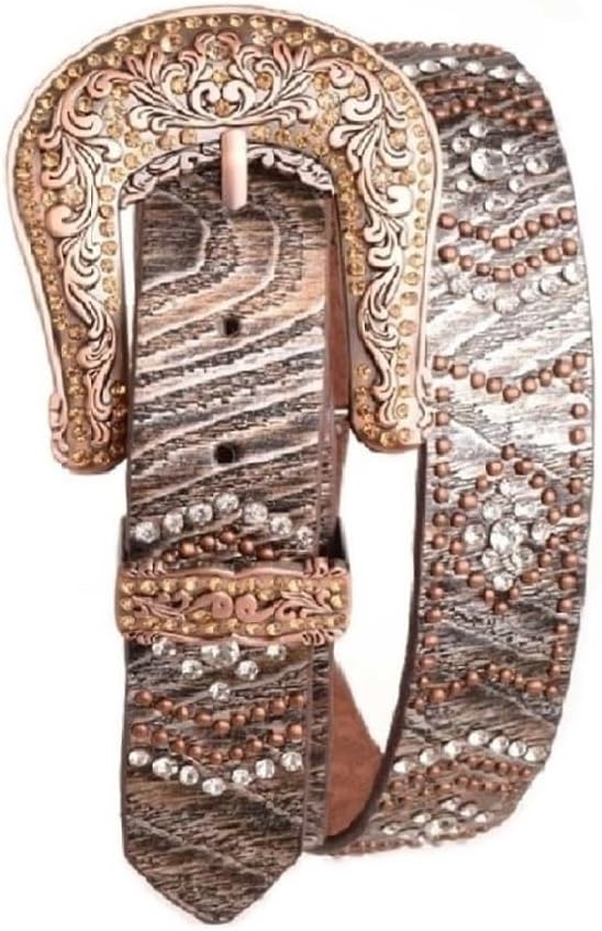 Nomad Creek Women's Rhinestone Studded Leather Belt