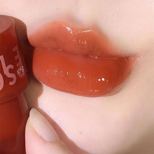 Miniatura 5 de Hezhuang Jelly - 2 unidades de gelatina de labios, brillo labial hidratante tintado, textura de gelatina de 12 horas de larga duración, hidratante