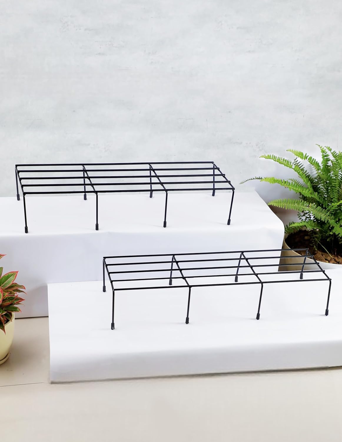 FUNTEREST Planter Stands For Living Room Gamla Stand For Plants Planters For Balcony Indoor & Outdoor Metal for Home & Garden Decorations (Size- 22 Inch, 55X18X10 Cm) (Pack of 2) (B0DGGK1XVQ) Amazon Price History, Amazon Price Tracker