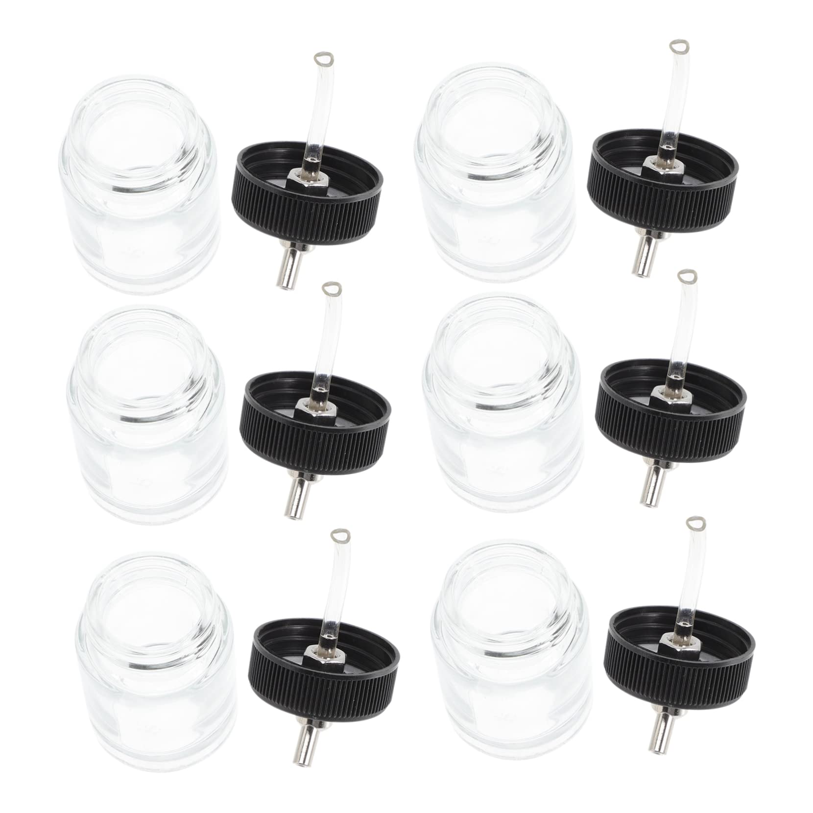 Housoutil Lot de 10 Flacons D'aérographe en Verre 22 Cc, Bouteille de Peinture Vide pour Modèles, Bouchon Étanche, Anti-fuite