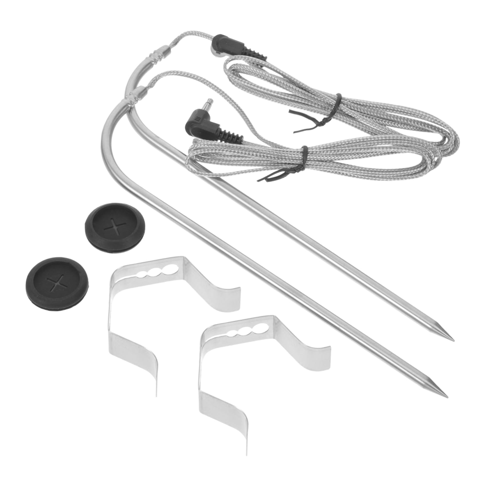 HEMOTON 3 Sätze Temperatursonde Digital Lebensmitteltemperaturmesser Grill Kochen Essen Lesen Küchenthermometer Fleischthermometer Raucher Rindfleisch-thermometer Rostfreier Silber