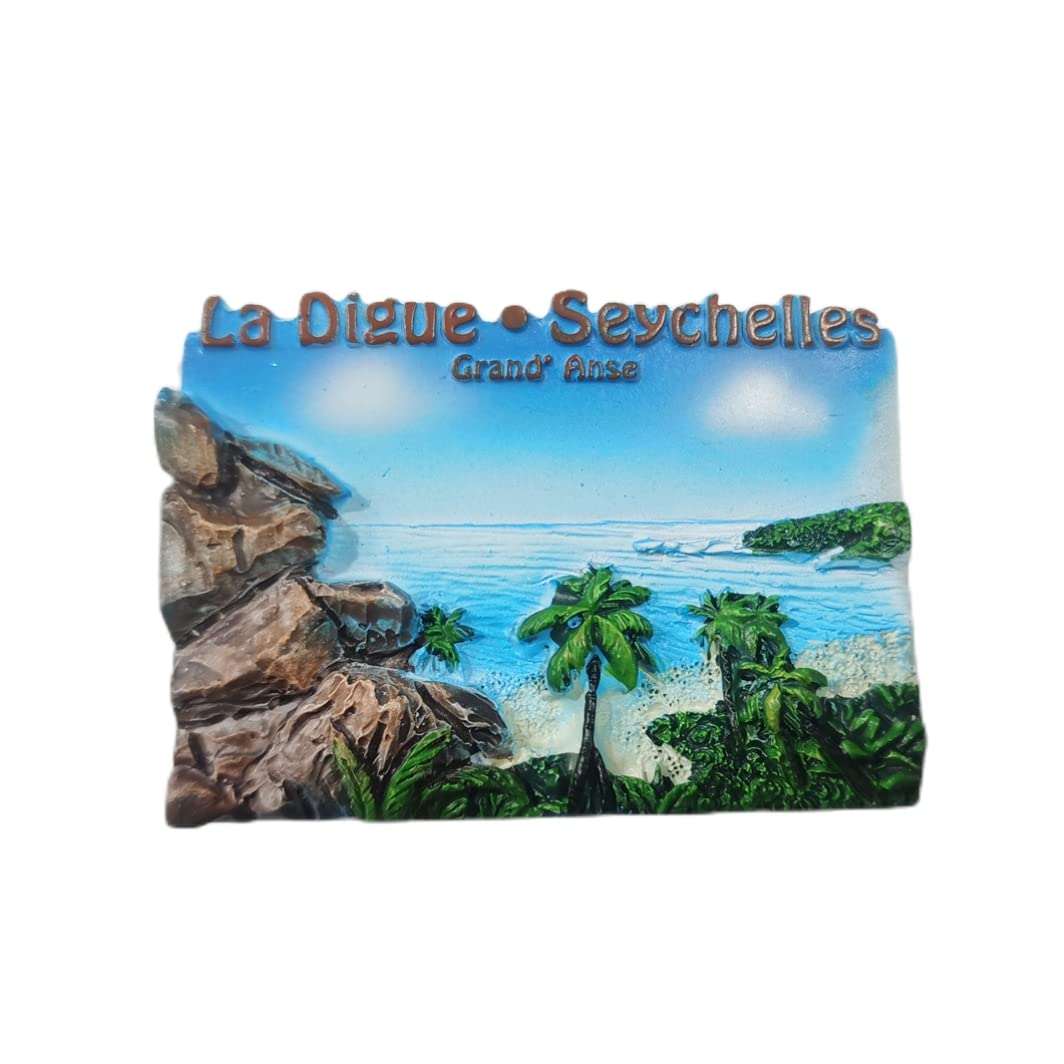 Calamita da frigorifero al cocco delle Seychelles, regalo per souvenir per casa e cucina, decorazione magnetica per frigorifero Seychelles