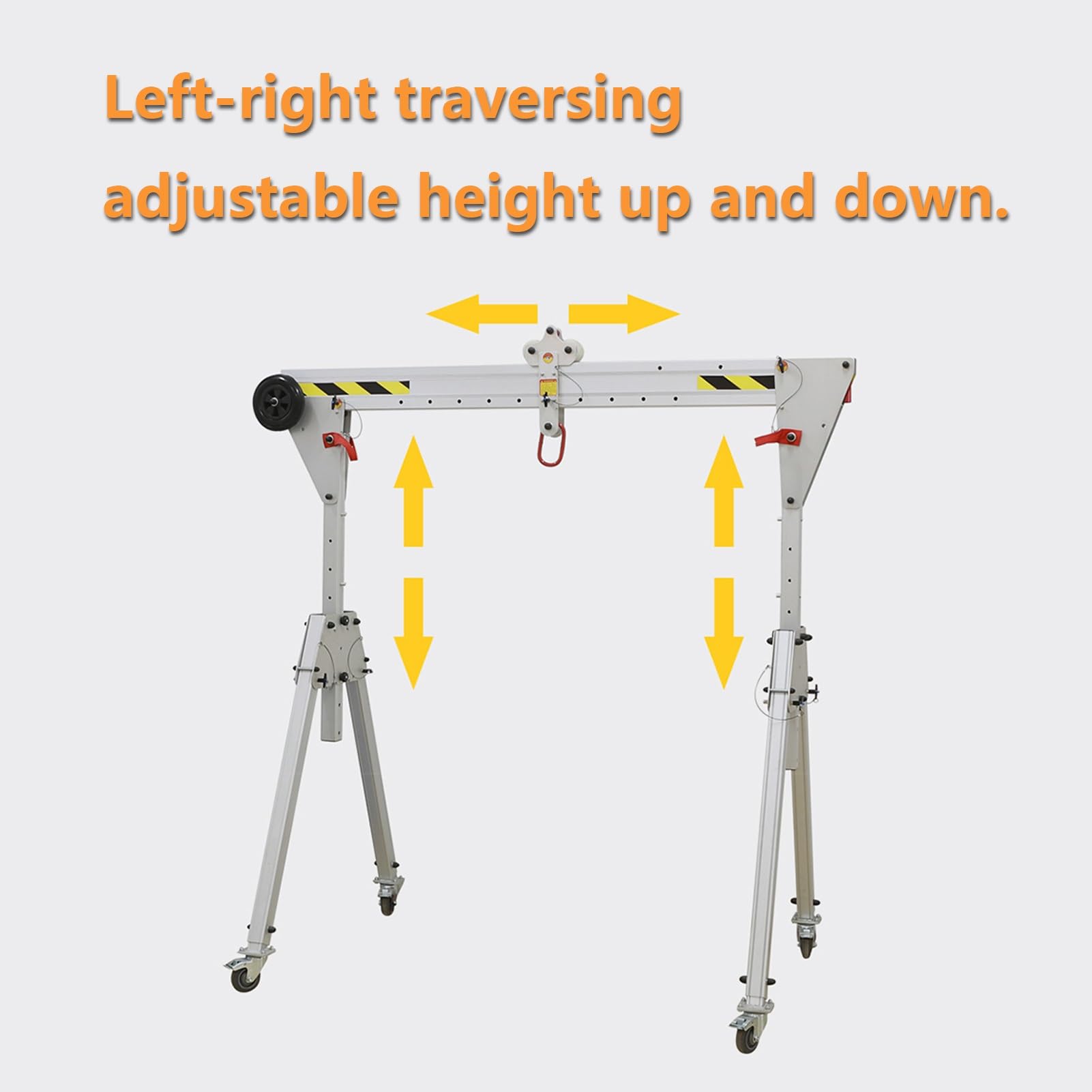 Portalkran mit einer Tragfähigkeit von 550–2200 lb, faltbarer Struktur aus Aluminiumlegierung, tragbarem Design, ausgestattet mit Lenkrollen for Mobilität(880lb/400kg)