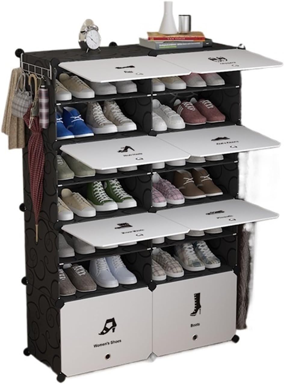 16 Cubes Large Modern Plastic Home Furniture Shoes Cabinets ，Compatible for Living Room(K)