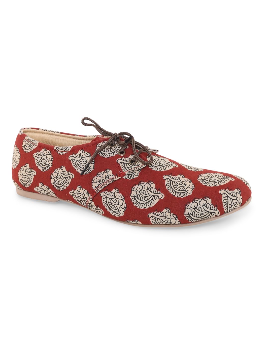Kanvas Muddy Brown Block Printed Oxford Shoes | Lightweight & Flexible | Comfortable Slip On Flat Loafer Ballet | Stylish Flat Bellies Shoes for Women & Girls Footwear (B0D1CMK9G3) Amazon Price History, Amazon Price Tracker