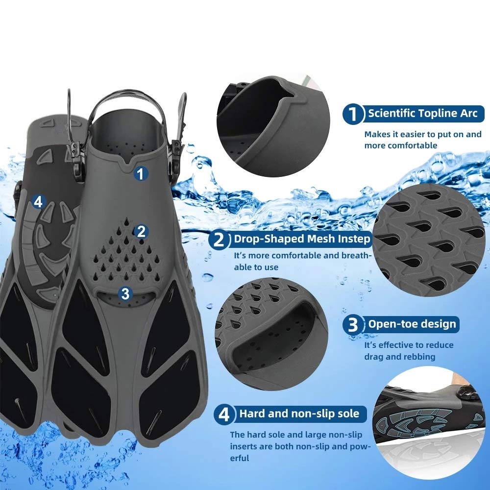 pinne, Pinne da nuoto regolabili for adulti, pinne snorkeling