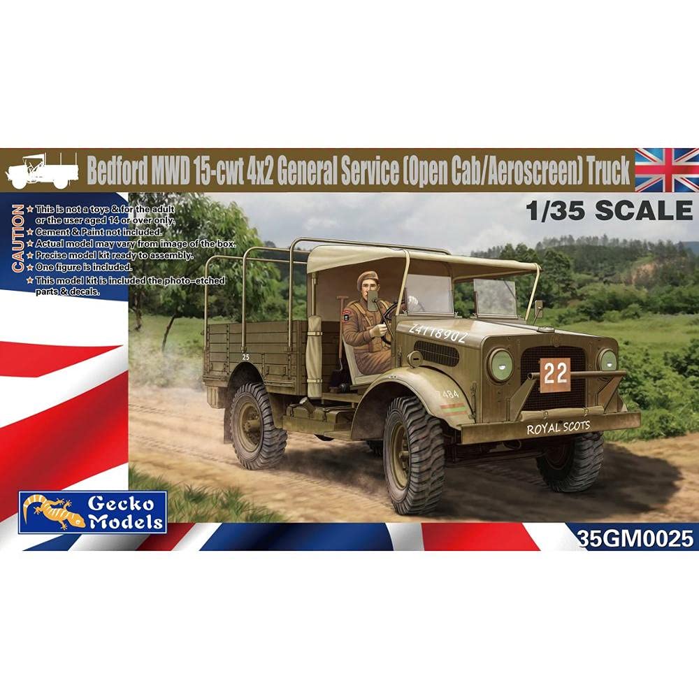 Gecko Models 1/35 Scale Bedford MWD 15-CWT 4x2 GS Truck - Plastic Model Building Kit # 35GM0025