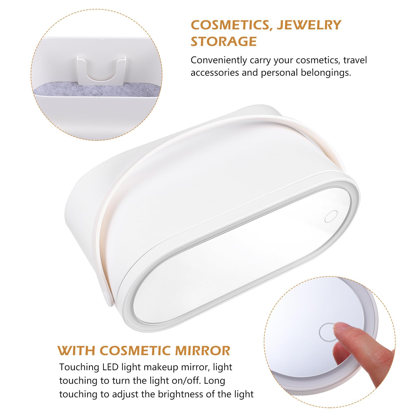 Yardwe Reise Make Up Organizer mit LED Beleuchtung Tragbarer Schminkkoffer mit Großem Stauraum Kosmetik Organizer Etui für Unterwegs Geeignet für Reisen und Outdoor