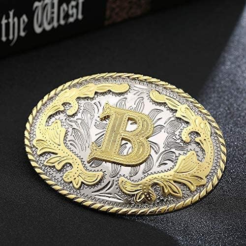 WMG Western Belt Buckle Initial Letters ABCDMRJ to Z Cowboy Belt Buckle, Rodeo Buckles for Men & Women - Image 2