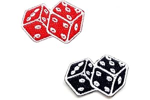 PL Set of 2 Tiny. Mini Pair of Dice Red Black Patches Logo1
