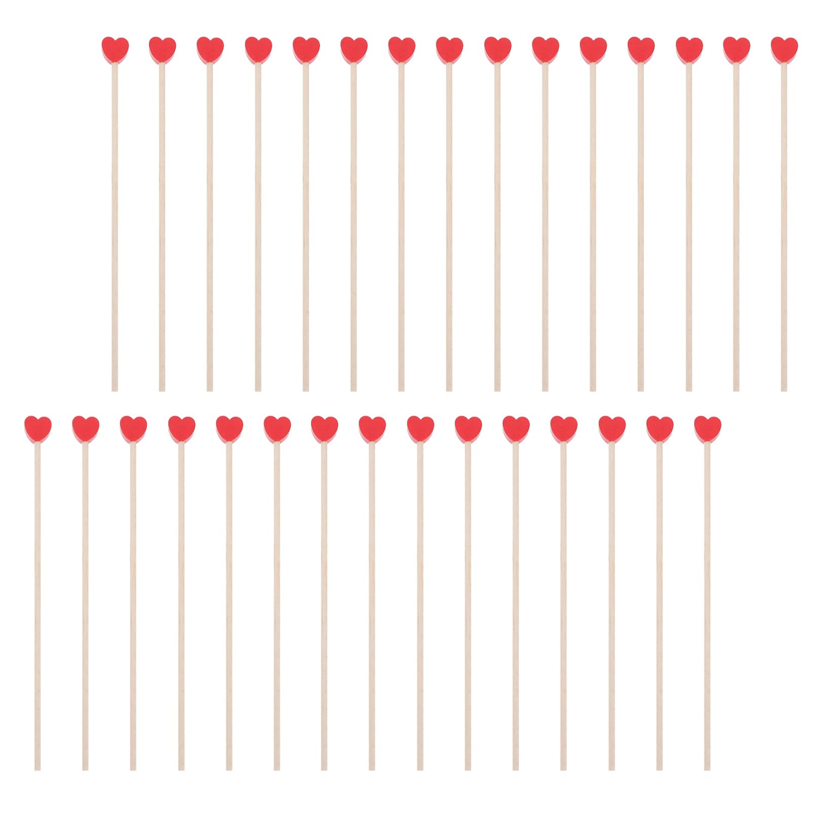 YARDWE Frosted Cups 100pcs Coffee Stir Sticks Wood Stirring Rods Wooden Honey Dipper Stick Cocktail Drink Swizzle Stick with Heart Pattern Stir Sticks