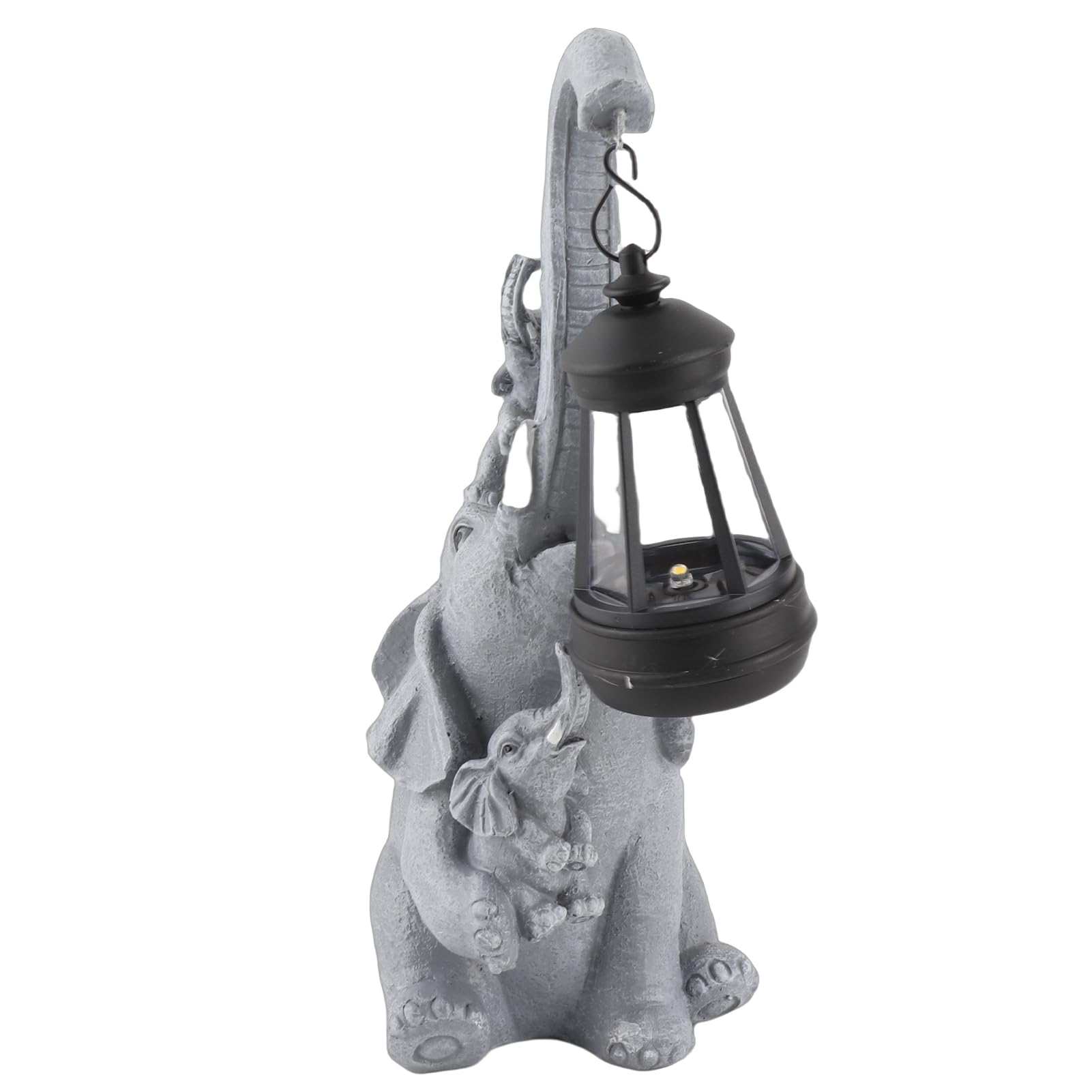 Statua del Giardino Solare Dell'elefante Bella Madre del Bambino Figurine Lanterna Scultura per la Decorazione Esterna Materiale in Resina
