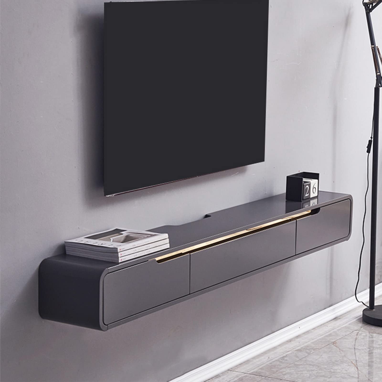 Mobile TV a Parete, Console per Mobile TV a Parete, Supporto TV Galleggiante, Scaffale Multimediale Fissato al Muro, Scaffali Multimediali/120 Cm/B