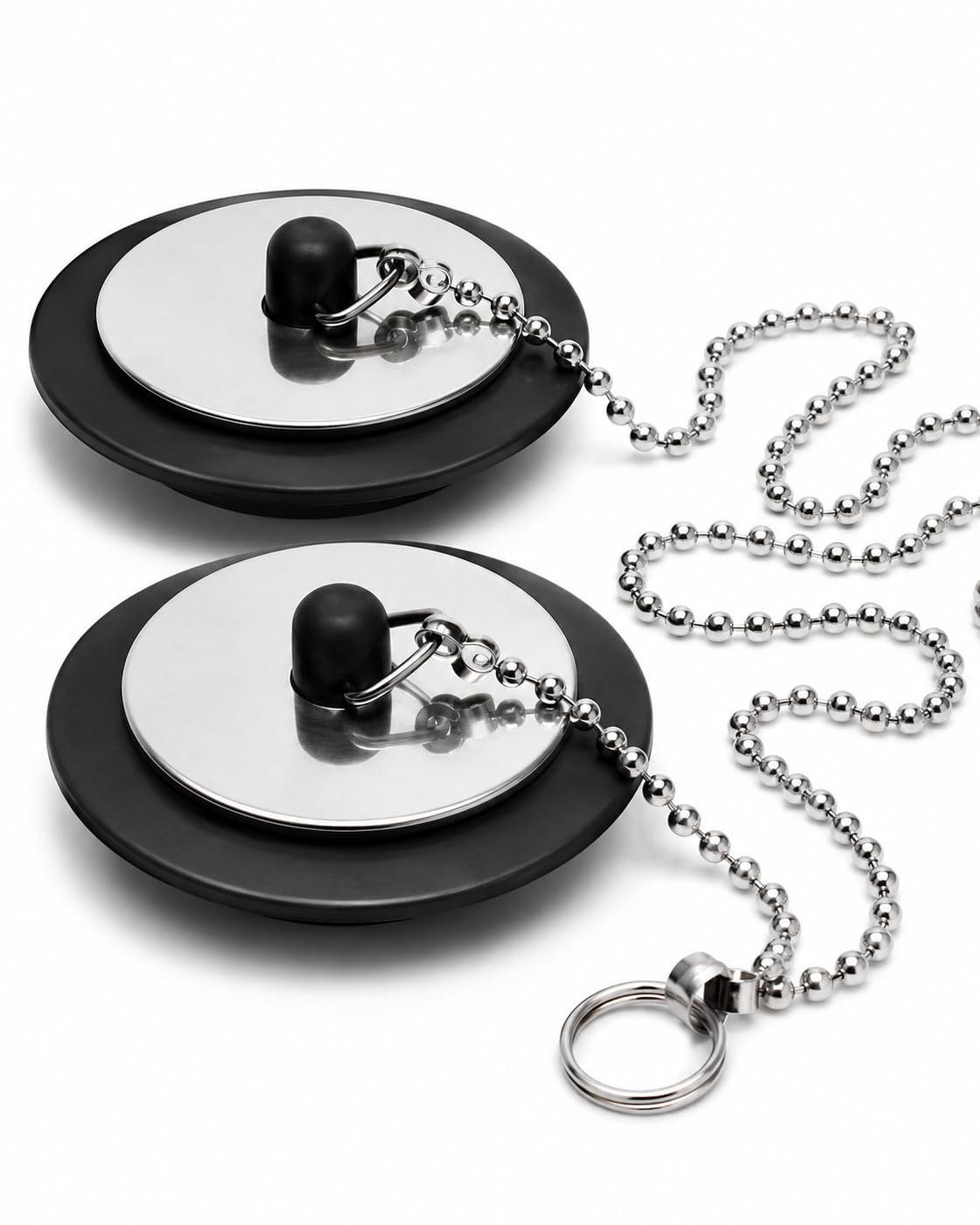 Runzefeng Bath Plug and Chain 42-45mm, 2 Pack Bath Plug Replacement