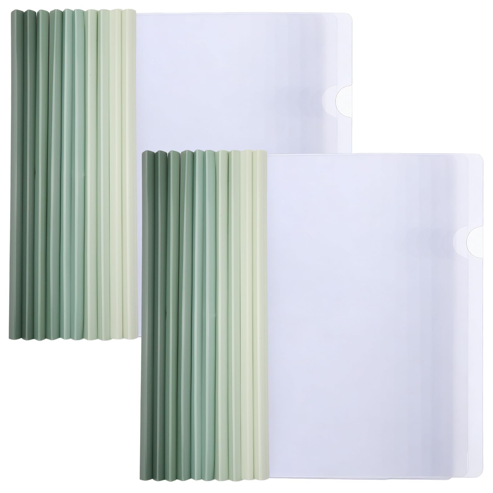 20 Pcs A4 Report Covers with Sliding Bar, Clear Report Covers for A4 Paper, Resume Covers 90 Sheet, Presentation Folders, Dissertation Binder for School Office Home Resume Presentation Documents Green