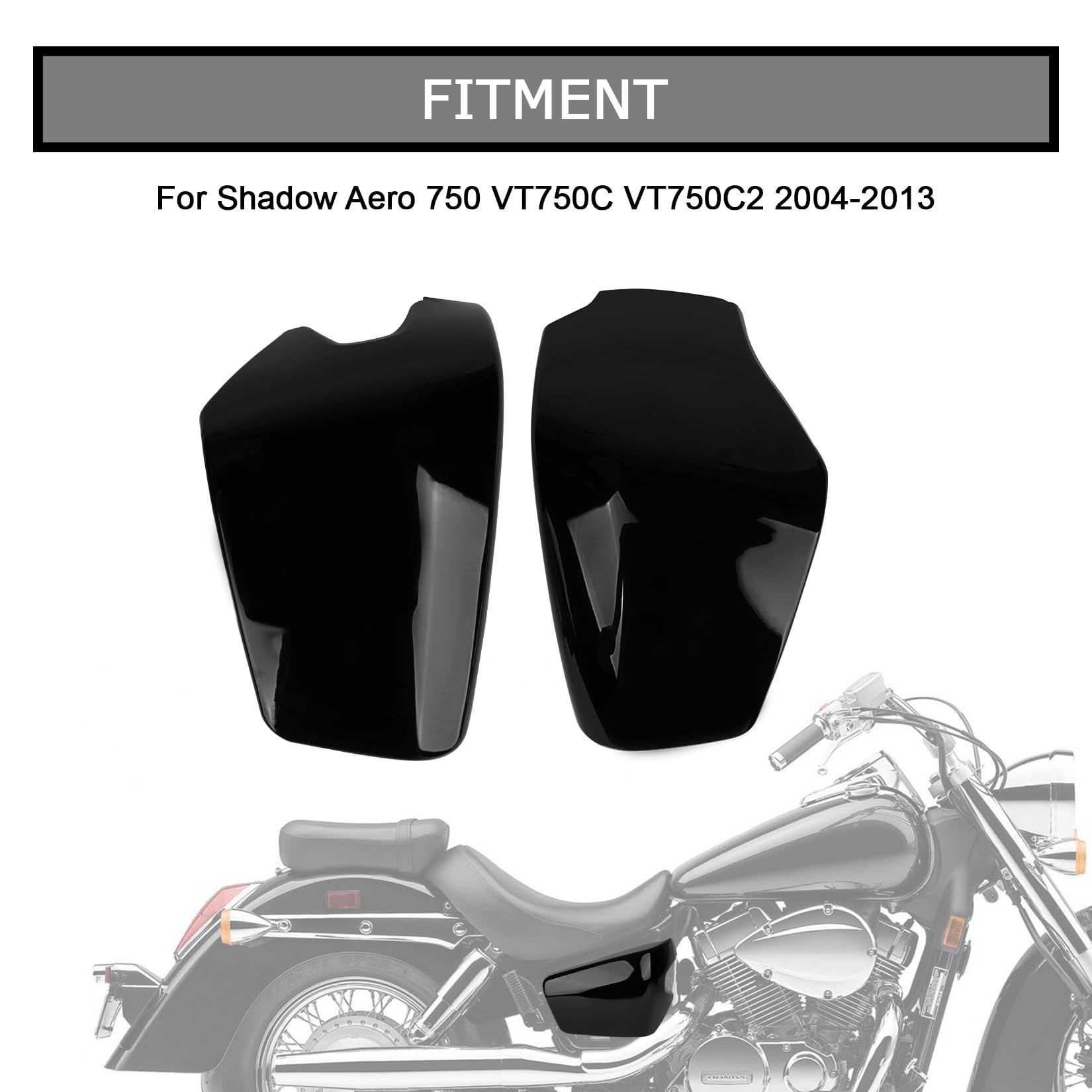 ABS Plastic Left & Right Side Cover Set For Honda Shadow Spirit 750 VT750 (2004-2013) | Battery Cover Replacement