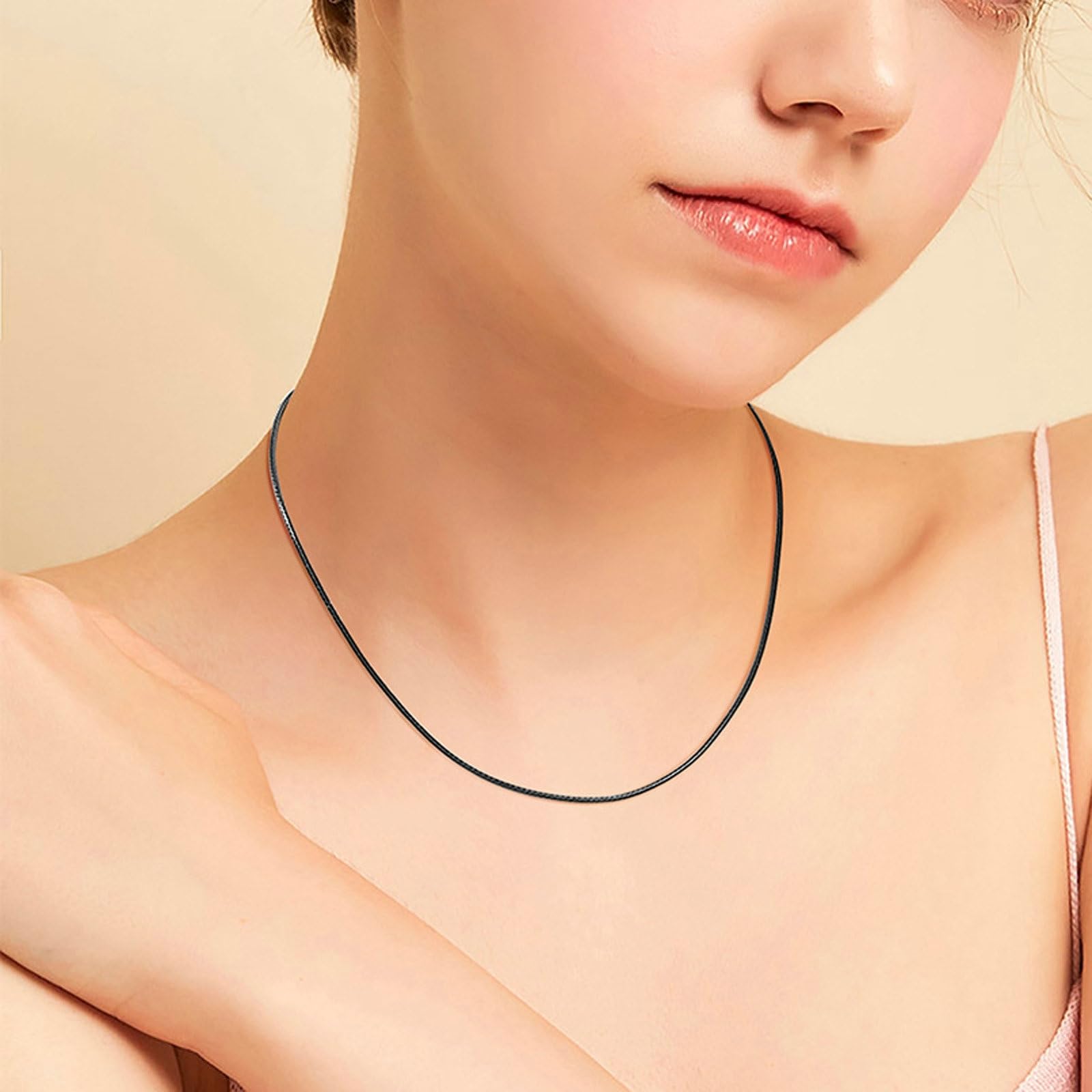 Collane Argento Donna Uomo 925, Catene Collana Catena Cordoncino In Pelle 3MM Larghezza Collana Compleanno San Valentino Natale Anniversario Festa Gioielli Regalo