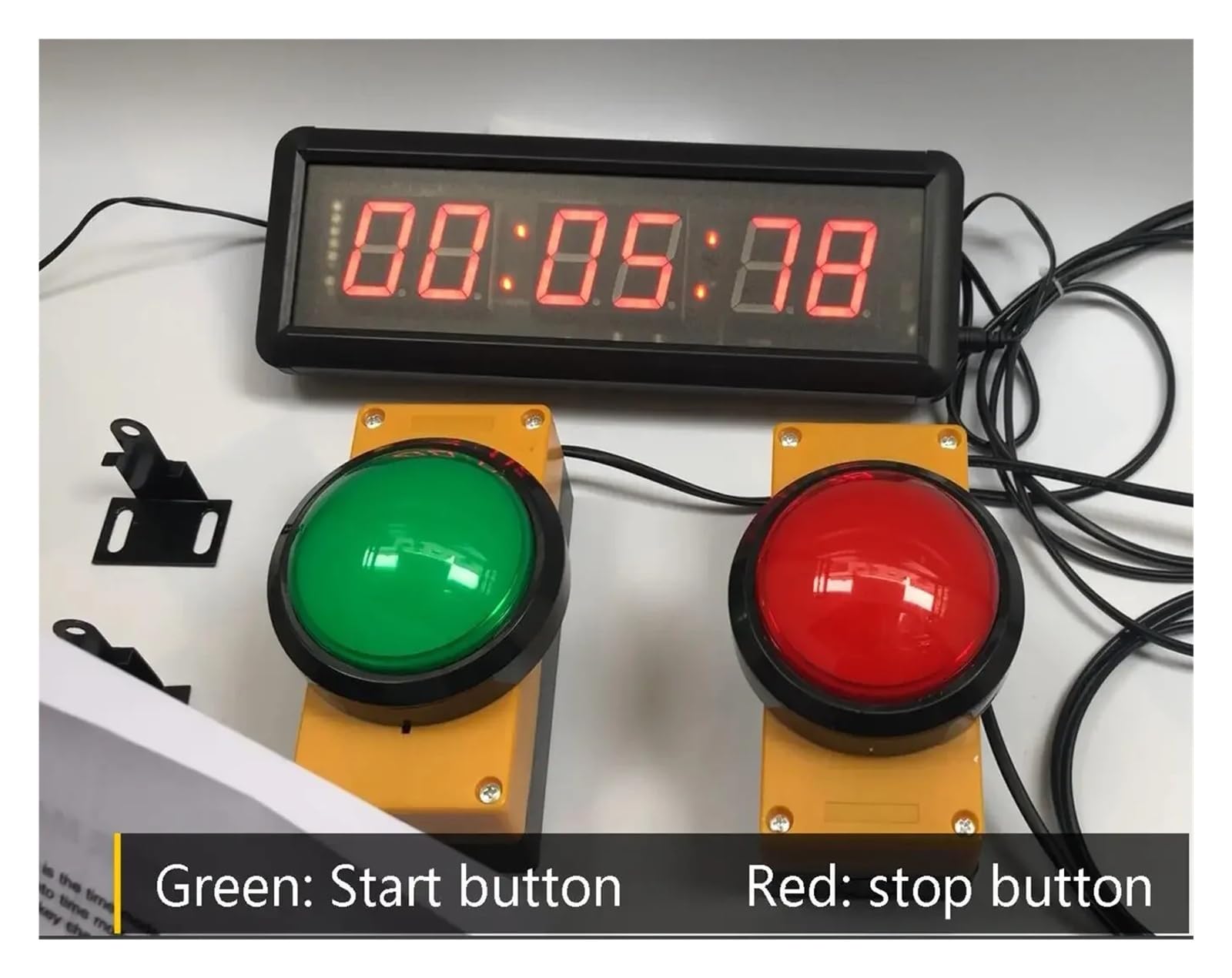 1,5 Zoll Gym Timer LED Countdown-Uhr Stoppuhr auf Null zurückgesetzt Countdown Fernbedienung Schule Rush Wettbewerb Helles Display(2pcs 10cm buttons)