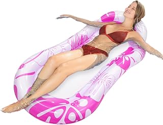 Floating Pool Chair - Inflatable Swimming Pool Float Hammock | Heavy Duty Floating Pool Lounge Chair, Tanning Bed Mat Pad Pool Floats for Adults Floating