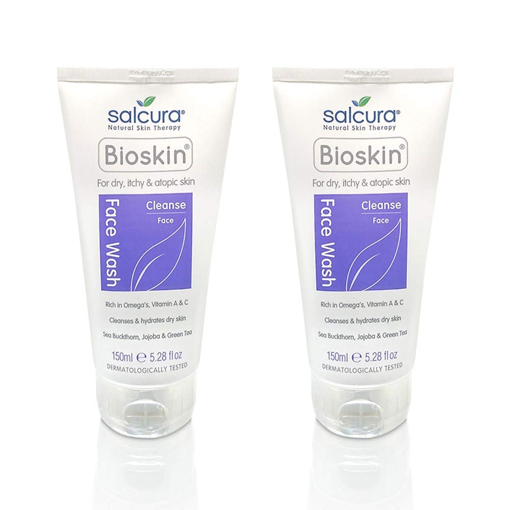 Salcura Natural Skin Therapy Bioskin Face Wash for Dry, Itchy and Atopic Skin 150ml 2 x 150ml