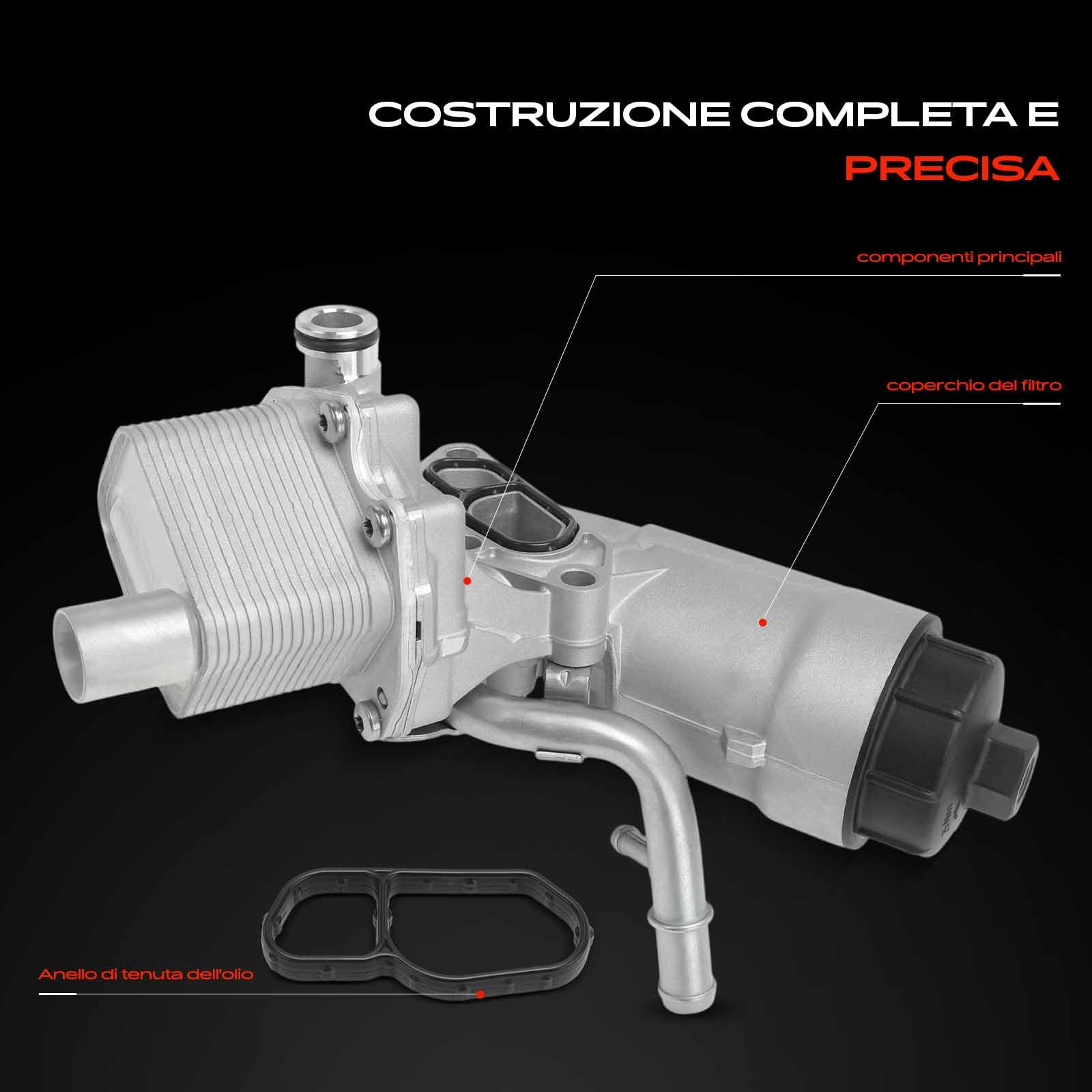 Frankberg Radiatore dell'olio olio motore alloggiamento del filtro | Compatibile con: Corsa D S07, Aveo Hatchback T300, Cascade W13, Astra J P10, Corsa E X15, Astra J Caravan P10