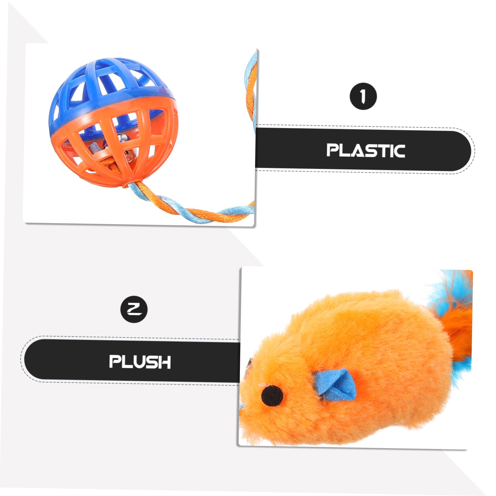 Toyvian Jouet Interactif pour Exercice avec Clochette en Peluche et Plastique Balle à Mâcher et Soulagement du Stress Intérieur pour Chaton