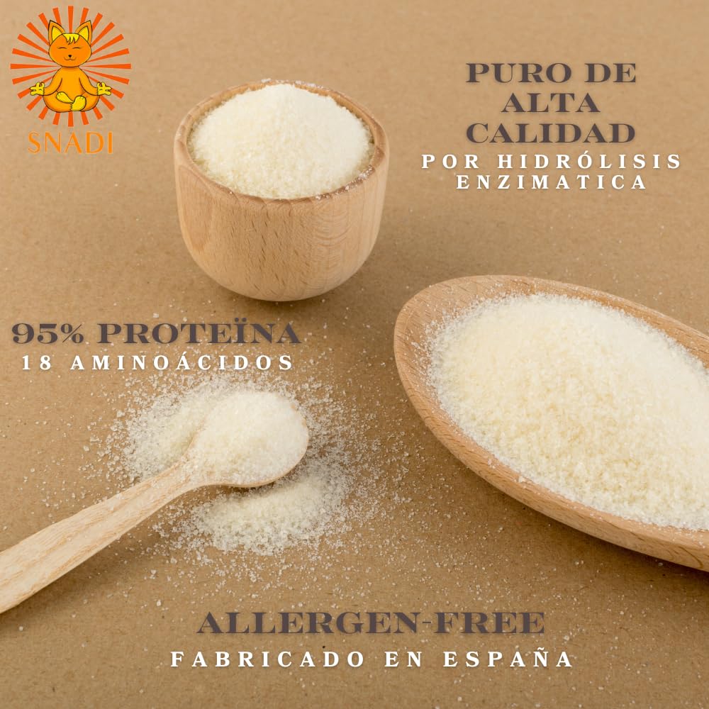 Poudre de Collagène Pur | Type 1 | 1 kg | Sans saveur, 100% Protéine | Peptides de Collagène de Type I à Dissolution Instantanée, 100 Doses | Santé des articulations, des os, de la peau