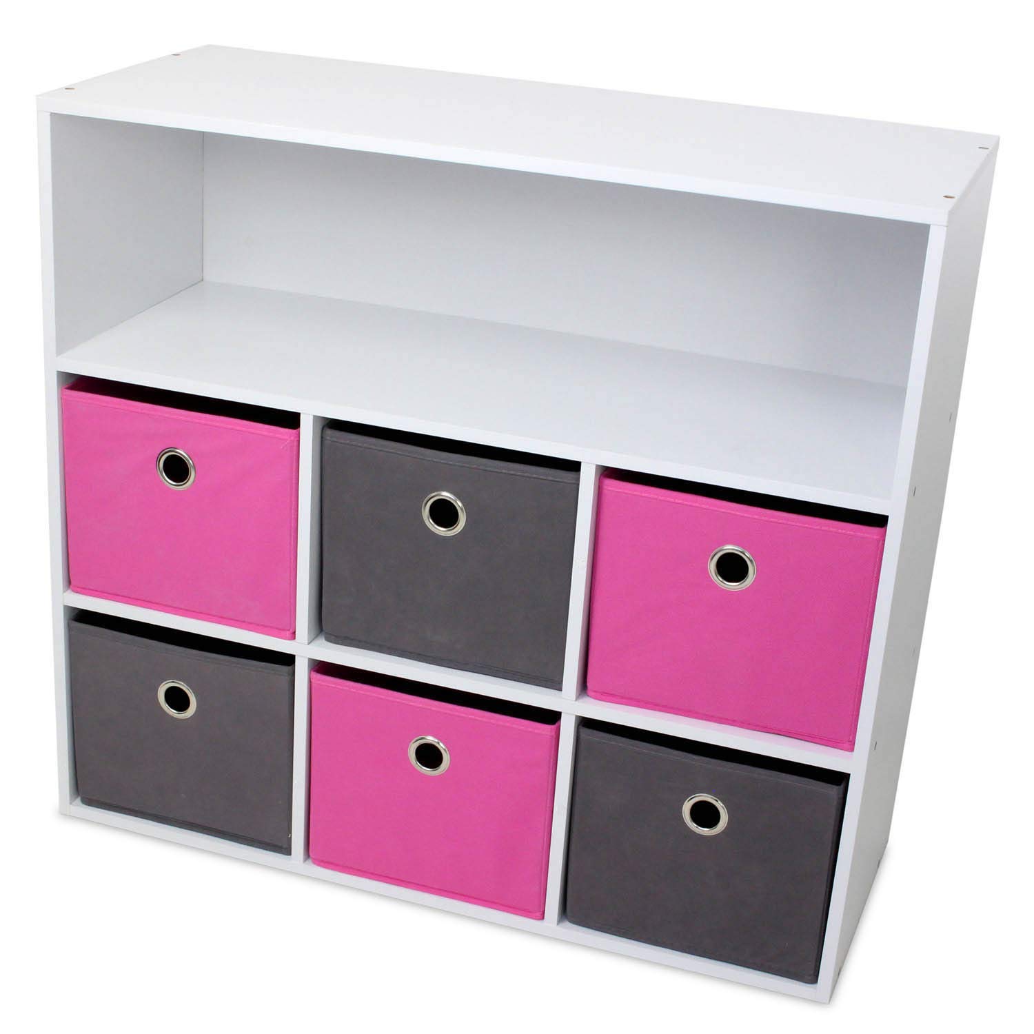 Fornord Meuble 6 Paniers+ 1 Niche, Autre, Multicolore, 31 x 10.5 x 77 cm