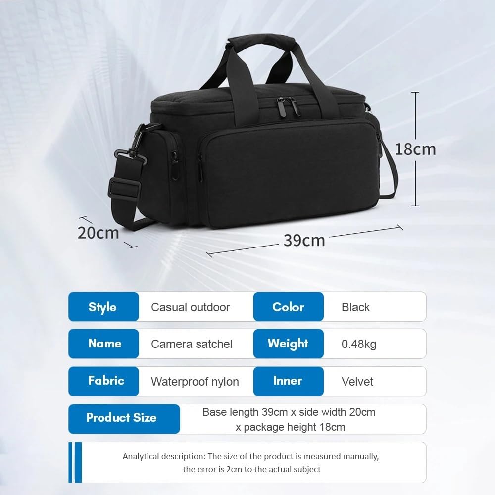 Borsa for fotocamera Borsa a tracolla for fotocamera da viaggio Resistente all'acqua Antiurto for fotocamera Mirrorless con divisori rimovibili e tracolla Borsa Per Fotocamera