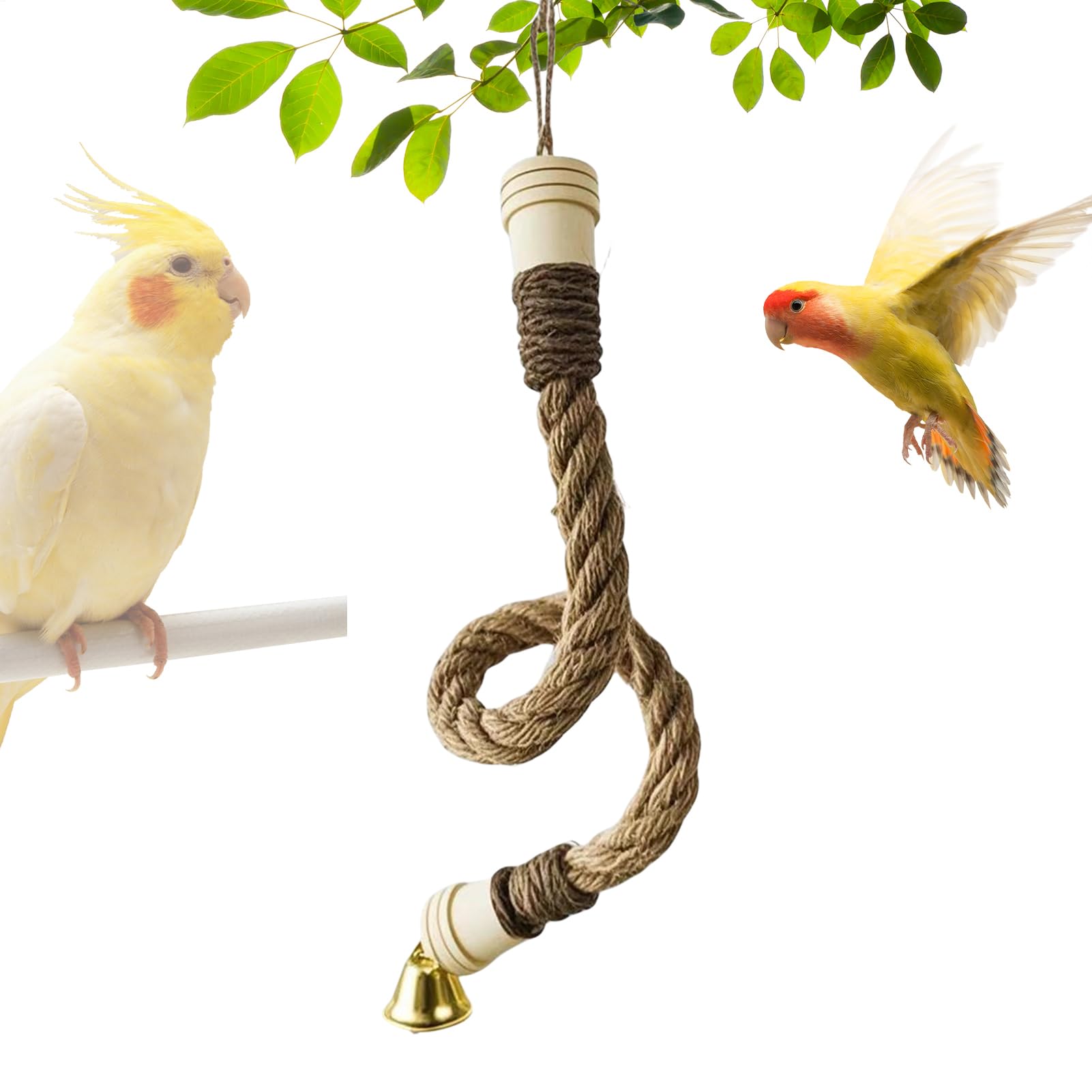 Bastoni da arrampicata per gabbie per uccelli – Altalena flessibile per voliera, balcone, terrazza, parrocchetti ondulati Conure