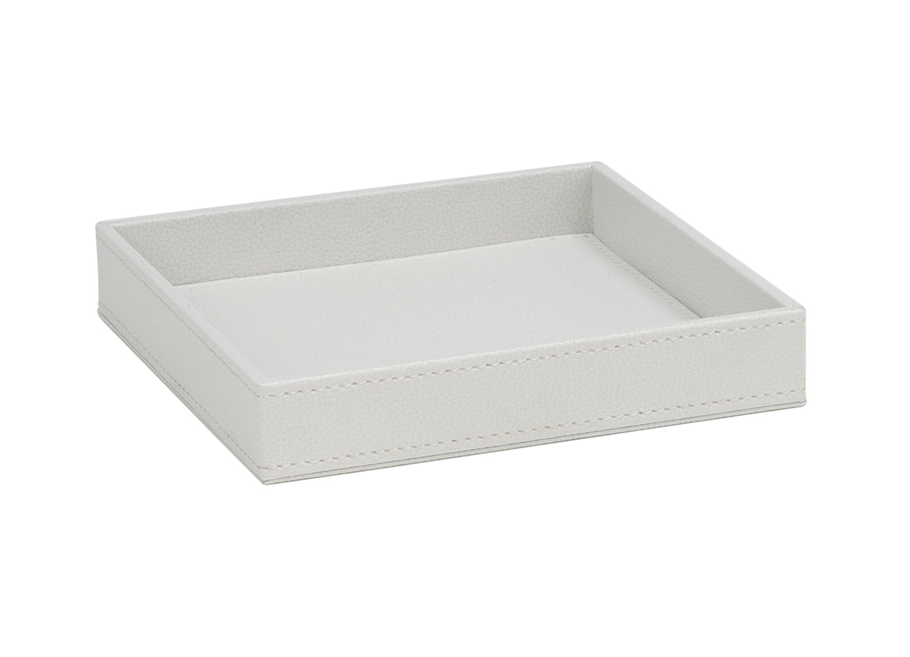 Andrea AX62319, in Pelle Sintetica, Colore: Bianco, Vassoio da Portata 18 x 18 x 3 cm