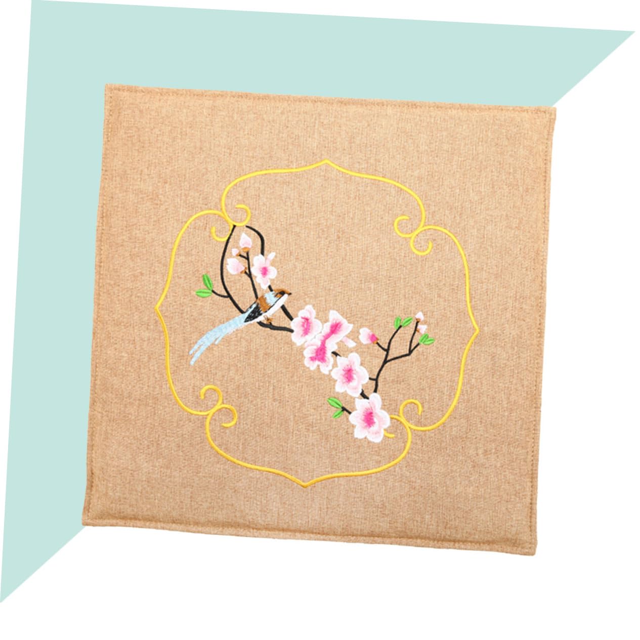 minkissy Cuscino Seduta Moxibustione Riscaldamento Elettrico Temperatura Regolabile Tessuto Cotone e Lino Fantasia Colore Khaki