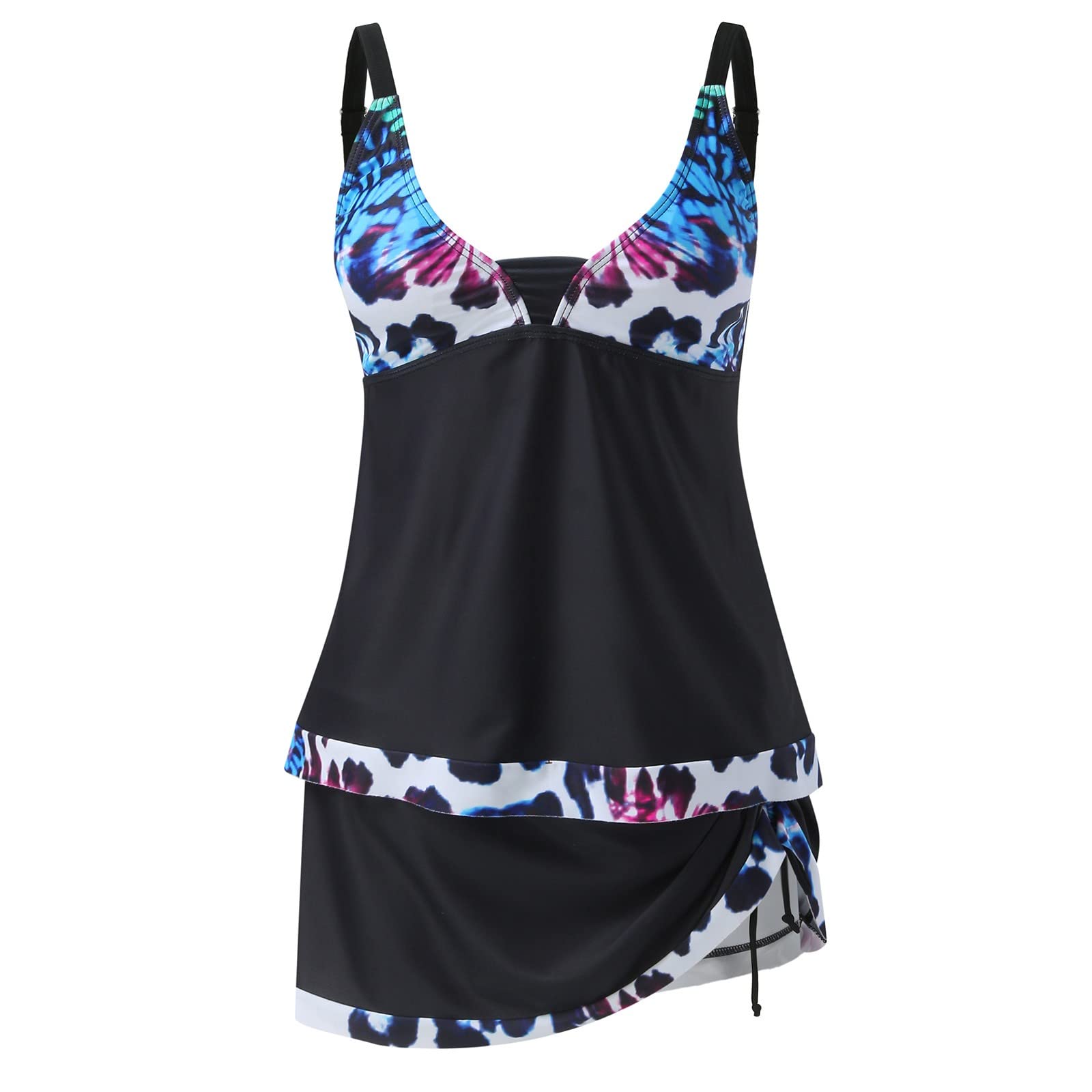 Conjuntos de Bikini for Mujer Tankini 2 Piezas Traje baño Normal Talle Alto Verde Blanco Azul Dorado Negro Acolchado Trajes con Alambre en V Deportes Vacaciones Tirantes Sexy Sujetadores