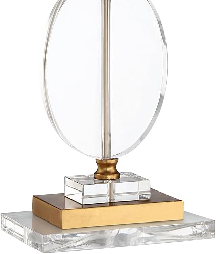 Miniatura 5 de Vienna Full Spectrum Valerie - Lámpara de mesa moderna con elevador acrílico transparente de 28 pulgadas de alto, tela blanca, rectangular,