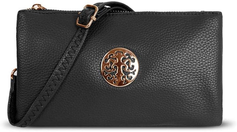 Women's Small Clutch, Cross Body, Shoulder Bag with Wristlet and Long Adjustable Shoulder Strap