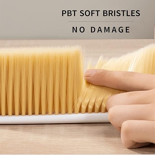 Miniatura 3 de Cepillos de limpieza de escobas de mano, cepillo suave para plumero de muebles con mango de madera largo, herramienta de polvo para el hogar (1