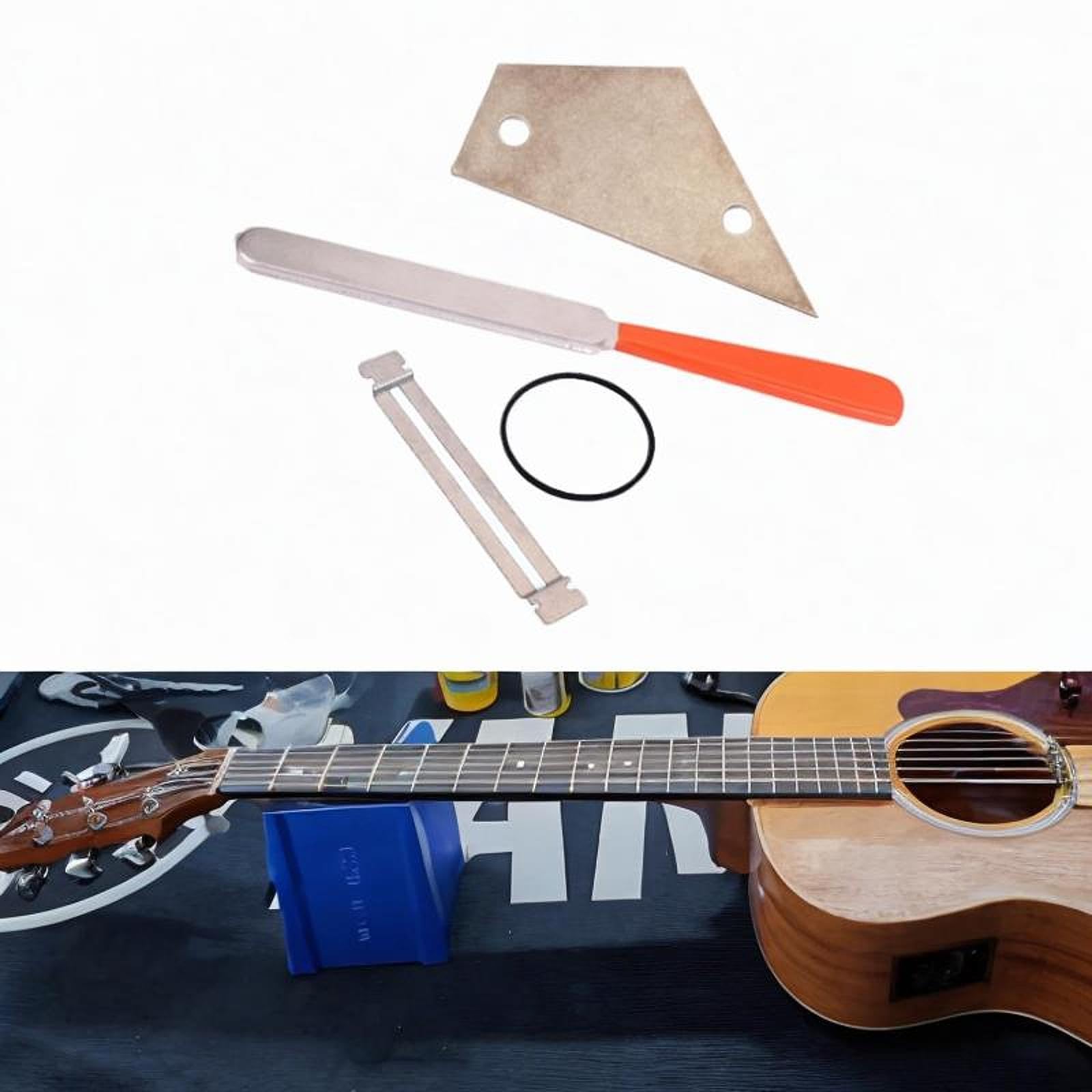 Outil De Nivellement De Frettes Pour Guitare - Barre De Ponçage Avec Papiers Grains 240/3000/4000 - Compact, Portable - Réparation Guitare/basse