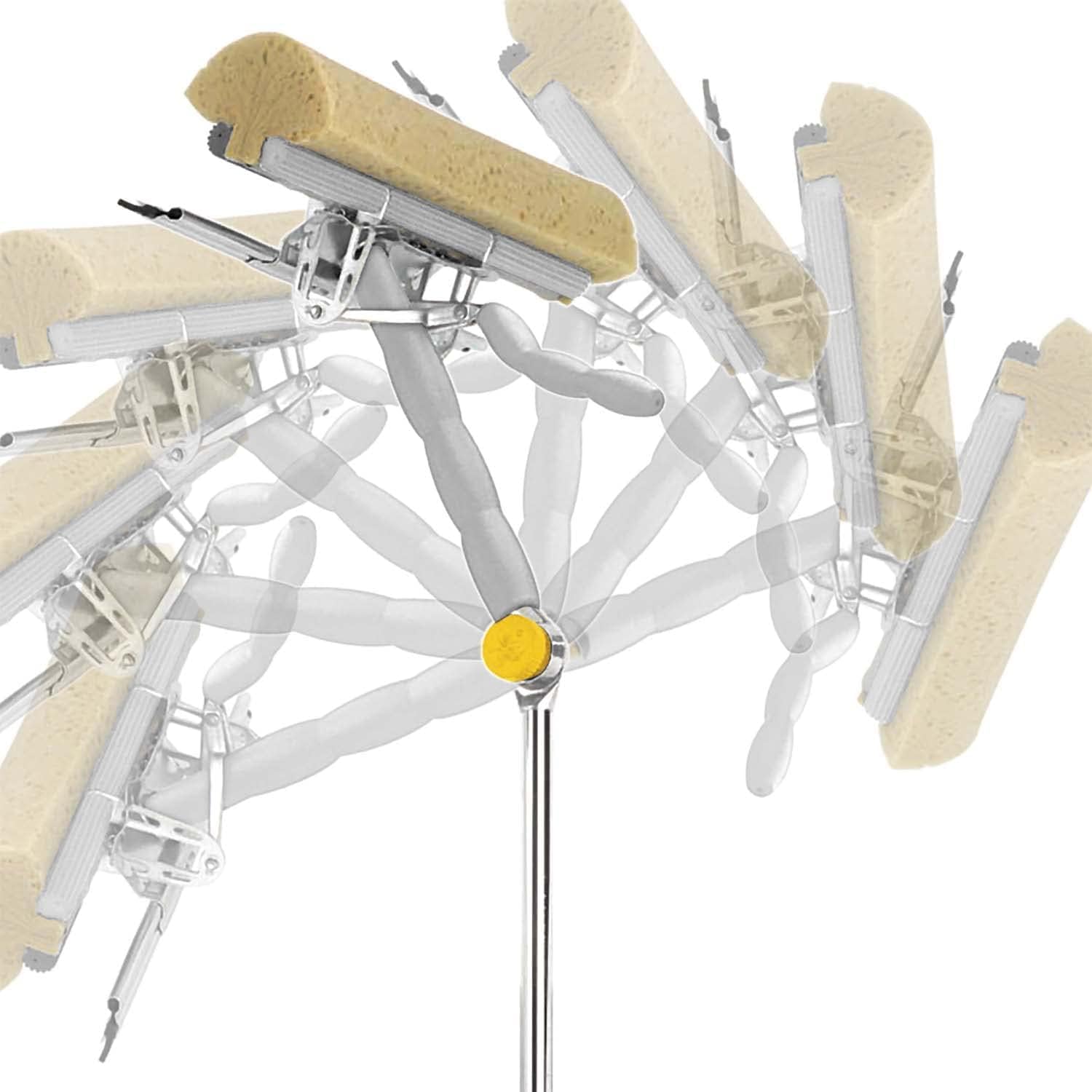 Lavavetri con Spugna strizzatore per lavare e gomma per asciugare, Manico Allungabile 110-174 cm, per Pulizia Vetri e Finestre Professionale,con testina mobile.