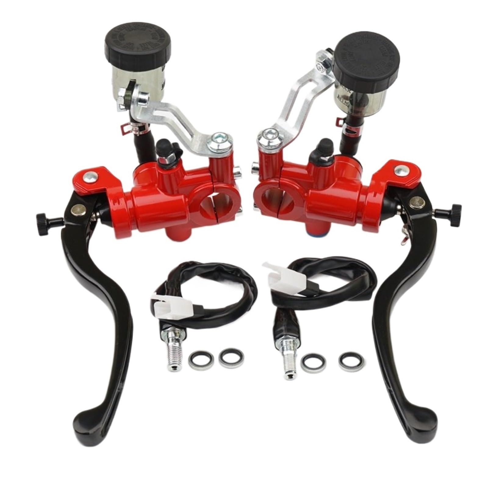 Hsyduhae A Pair Of Red Motorbike Brake Levers Fit For Yamaha For Kawasaki For Suzuki Universal 17.5Mm Brake Clutch Pump Lever Radial Master Cylinder 7/8" 22Mm(A Pair Of Red)