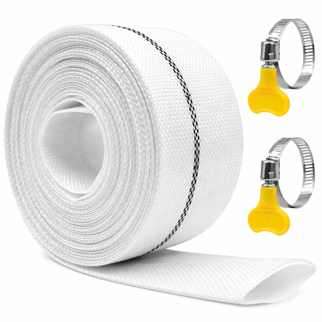Layflat Discharge Hose, 50mm x 10m Flat Water Pump Hose for Submersible Pump, Drain Hose for Swimming Pool Hot Tub and Pond, Sump and Dirty Water Discharge, Includes 2 Hose Clamps