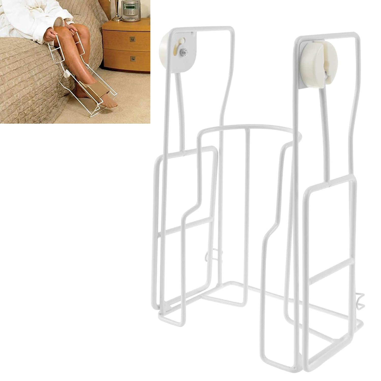 Infila calze,Infila Calze per Anziani,con maniglia Retrattile,Ausilio per Indossare Calze Elastiche,Metti Calzini per Anziani