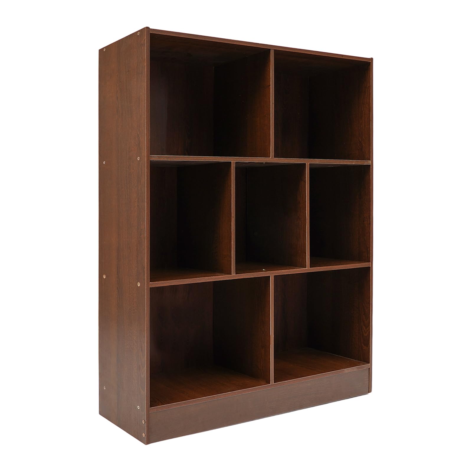 Regał na książki, regał z 7 półkami, stojący regał na książki, do gabinetu, biura, sypialni, bibliotek i czytelni, ciemny dąb, 80 x 23 x 100 cm