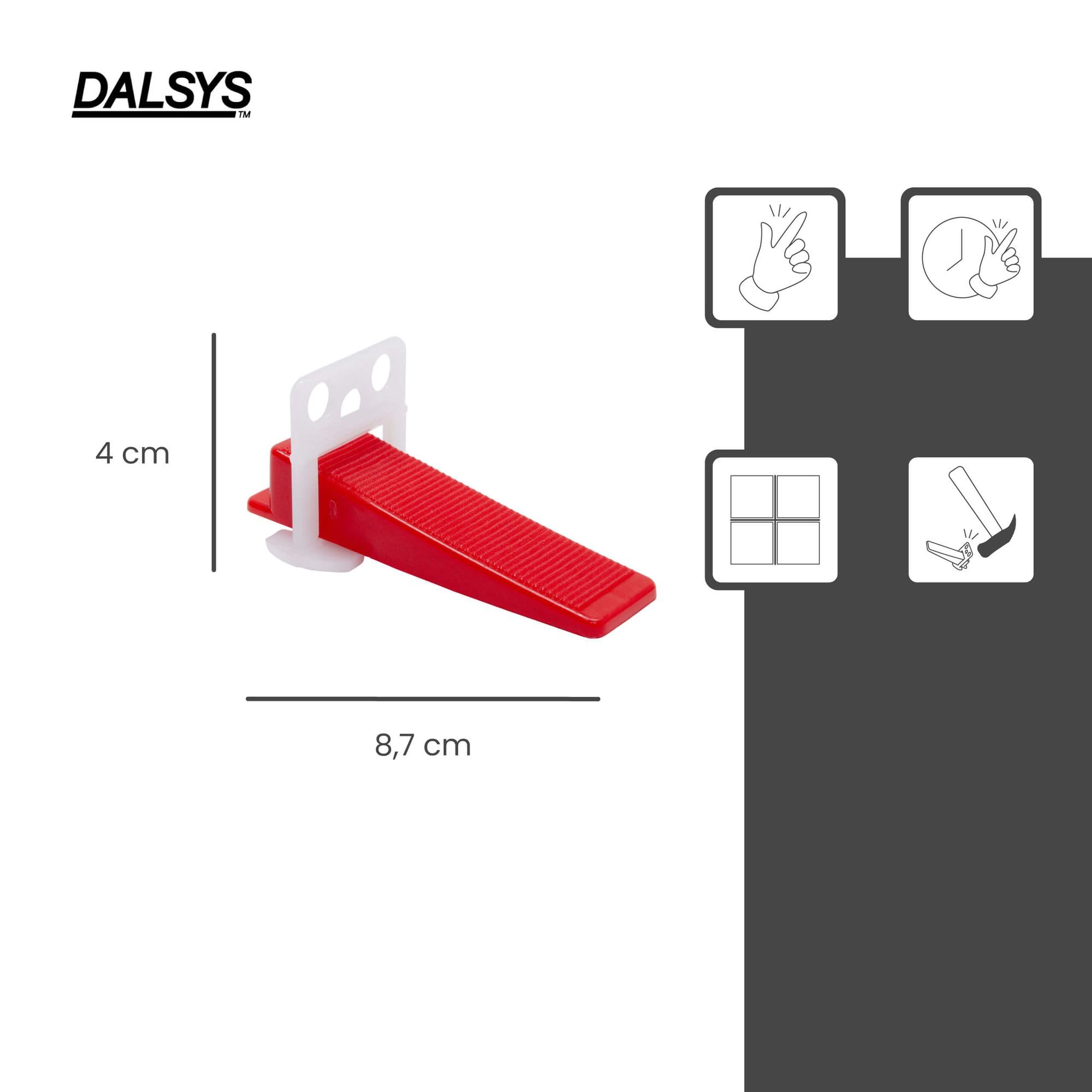Set sistema di livellamento per piastrelle da 2mm: 200 pezzi, 100 linguette + 100 cunei, set di accessori per la posa, strumento per piastrellista